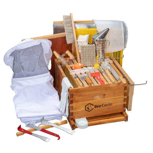 BeeCastle Professional Beekeeping Starter Kit:Complete 10 Frame Deep Brood Bee Box with 22 Essential Beekeeping Equipment for Beekeeping Enthusiasts