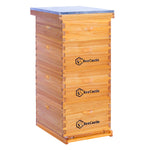 BeeCastle Hives 10 Frame 4 Layer Complete Cedar Wood Beehive Kit:Designed with 3 Deep Beehive Boxes and 1 Super Bee Boxes,with Premium Wooden Frames and Beeswax Plastic Foundation