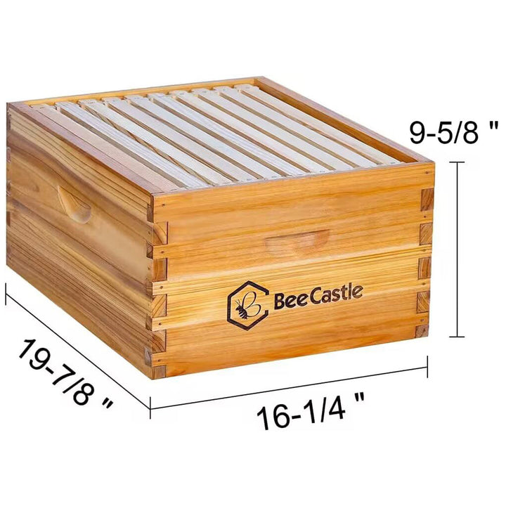 Single Deep Bee Box BeeCastle Hives 10 Frame Unassembled Deep Brood Bee Boxes With Frames ...