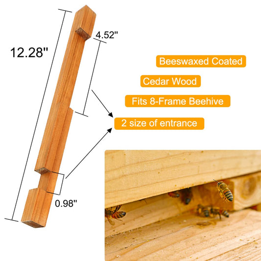 BeeCastle Beehive Entrance Reducer 8 Frame Wood Hive Entrance Protector for Beekeeping
