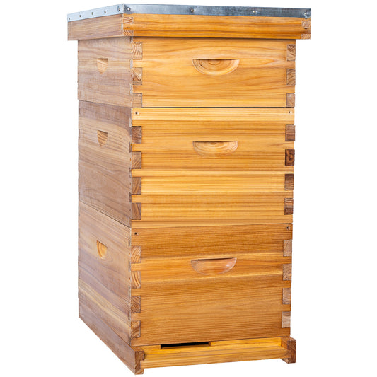 10-Frame Beehive 3 Layer: 2 deep bee box,1 super box 