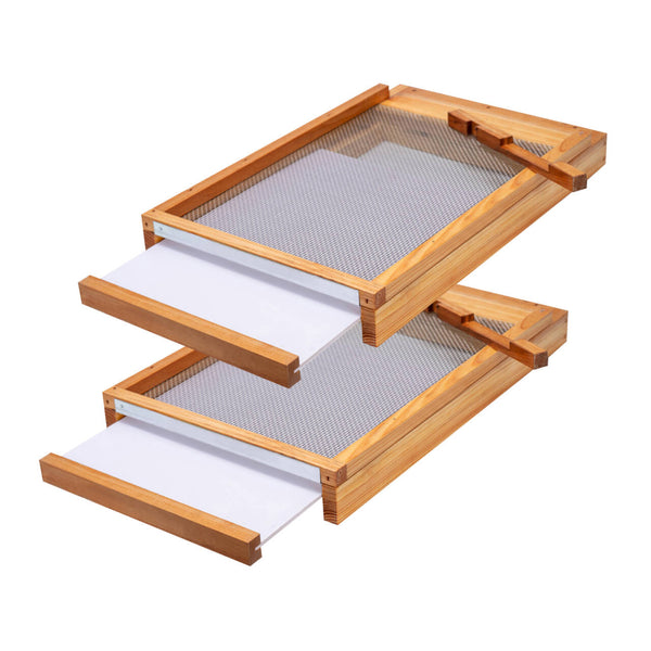 Ventilated 2 pack 10 Frame Beehive Screened Bottom Board with Wax Coating for Improved Airflow in Beekeeping