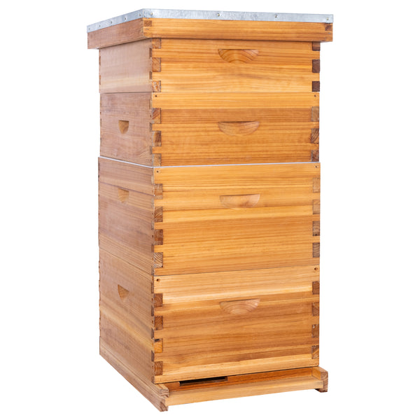 BeeCastle Hives Wholesale (16 sets) 10 Frame 4 layer (2 Deep & 2 Super) Beeswax Coated Beehive Include Wooden Frame And Beeswax Plastic Foundation（NO LOGO）