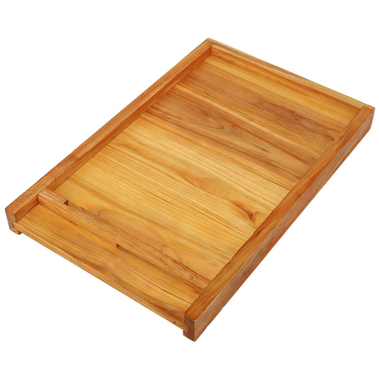A solid bottom board is a component of a beehive that serves as the base or floor of the hive.