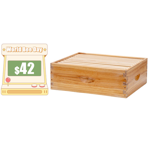 BeeCastle Hives 8 Frame Wax-coated Unassembled Honey Super Bee Boxes With Natural Honey Beeswax Plastic Foundation.Logo Free, Premium Quality for Beekeeping