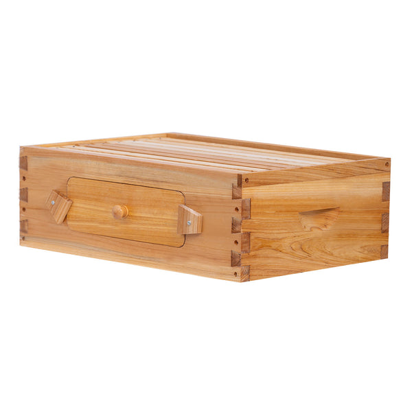 BeeCastle Hives 8 Frame Super Wax Coated Bee Box With Acrylic Window Meidum Box Include Wooden Frame And Beeswax Plastic Foundation