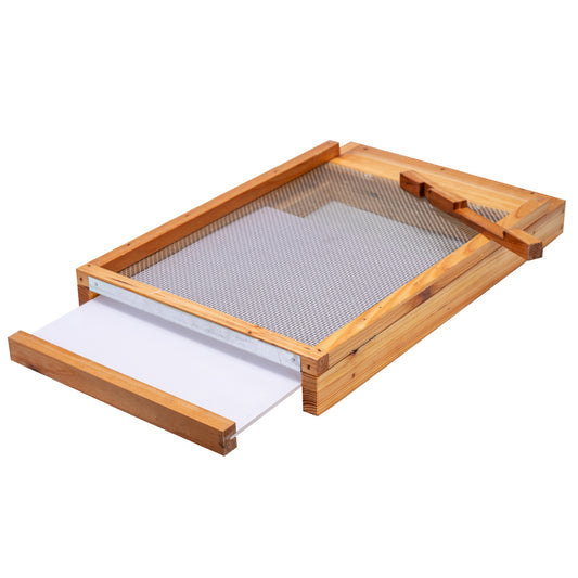Optimized Ventilation and Temperature Control:8 Frame Beeswax Coated Screened Bottom Board for 8 FRAME Langstroth Beehives